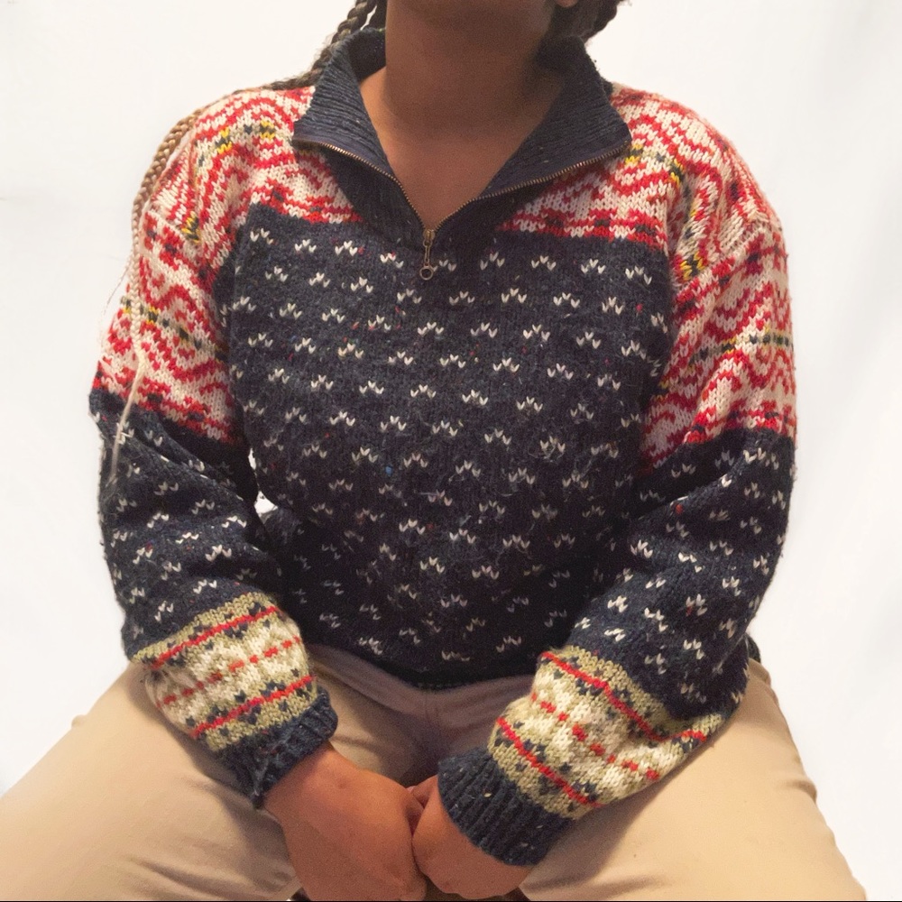 Vintage Quarter-zip Sweater